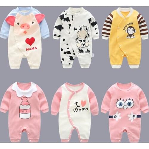 Newborn Baby Clothes 100% Cotton Animal Print Long Sleeve Spring Autumn Rompers Soft Infant Clothing Toddler Boy Girl Jumpsuits