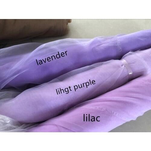 150cm with 4meters/lot light purple lilac lavender soft organza matt gauze sheer fabric for wedding dress overskirt tutu cloth