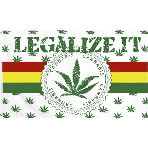 Reggae Rasta Hippie Band 90x150cm 420 somewhere legalize it weed Flag For Bar Party Music Festival Tattoo Shop
