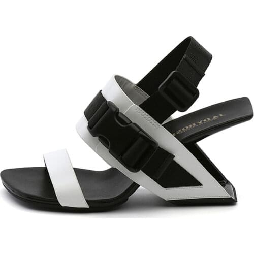 Black Fluorescence Green Women Casual Sandals Gladiator Back Strap Ladies Summer Shoes 8cm Strange High Heels Office Work Pumps