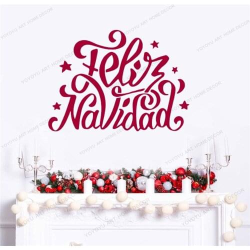 Merry Christmas In Mexican Shop Door Window Festival Sticker Glass Wall Home Decor Removable Wallpoof Nursery Interior CX710