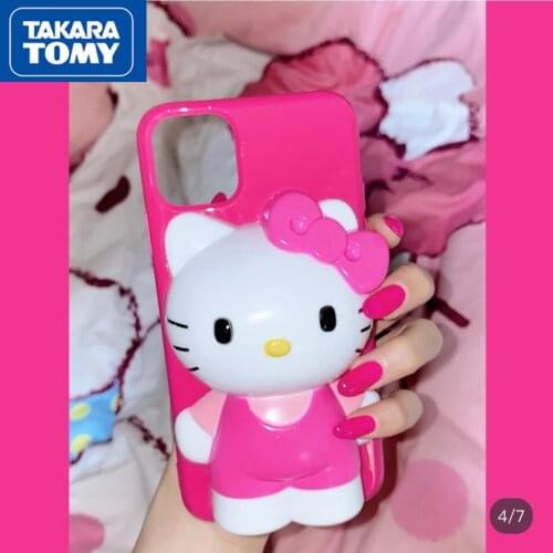 Takara Tomy Hellokitty Silicone Mobile Shell Suitable for IPhone 7/8P/X/XR/XS/XSMAX/11/12PRO/12 Phone Couple Case Cover