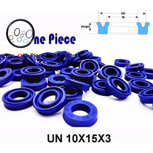 UN 10x15x3 U Cup SEALS Hydraulic cylinder piston rod U-ring type single acting seal with symmetrical polyurethane lip Rubber PU