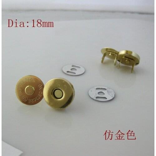 20 Sets Gold Metal Buttons Magnetic Purse Snap Clasps/ Closure for Purse Handbag 18*4.5mm