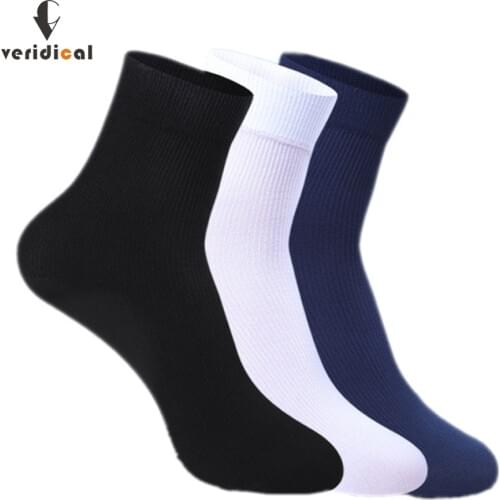 VERIDICAL 10 Pairs/Lot 2020 New Brand Cotton & Bamboo Fiber Classic Business Mens Socks Mens Deodorant Socks Eur Size 39-45