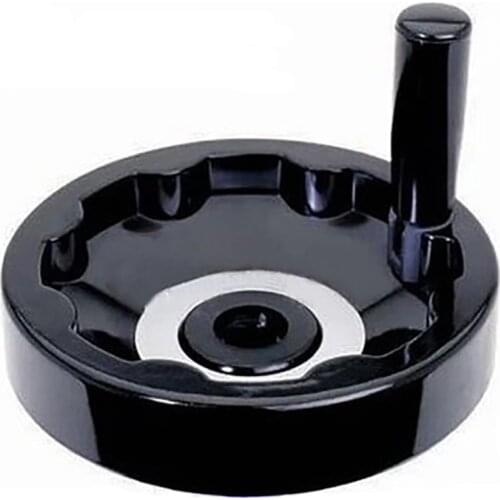 Inner Corrugated Handwheel with Foldable Handle Full-spoked Bakelite Ripple Hand Wheel for Milling Machine 100/125/160/200mm