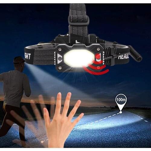 Xpg Cob Rgb Led Mini Headlamp Ir Motion Sensor Headlight Rechargeable Waterproof Head Torch For Hunting Campin