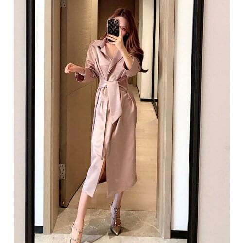 Woman Dresses Fashionable Trench Coat Dress for Women Summer Vestido De Mujer Femme Robe