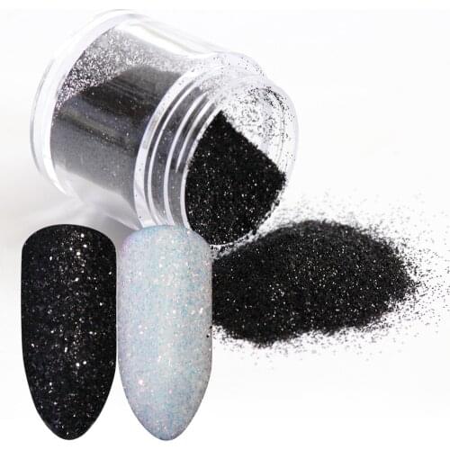 1pcs Nail Glitter Powder Dust Shiny White Black Flakes Pigment Gel Nail Polish Sequins for Nail Art Decoration Manicure BE26/48