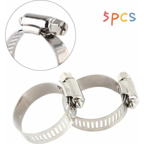 10mm ~ 51mm Stainless Steel Drive Hose Clamp Adjustable Tri Gear Worm Fuel Tube Line Water Pipe Fastener Fixed Clip Spring Hoops