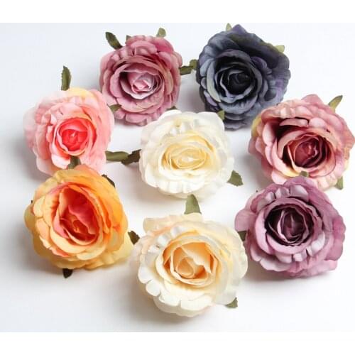 10pcs European ROSE Artificial Silk Flower Heads Wedding Bouquet