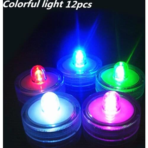 12 Pcs New LED Waterproof Candle Light Fish Tank Light Coffee Cafe Bar Candle Party Wedding Banquet Electronic Candle Lights