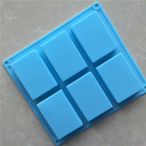 6 Cavity Rectangular Soap Silicone Cake Mold Handmade Cold Process Soap Mode