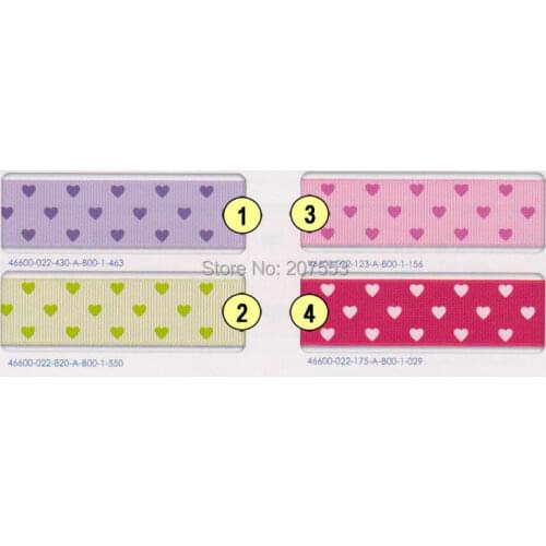 7/8"(22mm) 100yards Grosgrain Ribbon Printed Swiss Heart For Wedding Package Diy Free Shipping