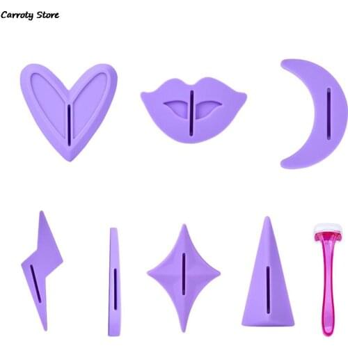 8Pcs/Set Bikini Privates Shaving Stencil Set Female Pubic Hair Trimmer Shaver Sexy Secret Intimate Shaping Tools Hair Shaving