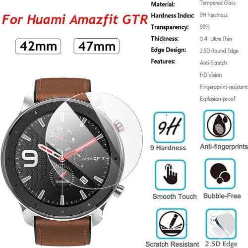 9H Tempered Glass Screen Protector For Huami Amazfit GTR 42mm 47mm Protective Film Guard For Amazfit gtr 42 47 Smart accessories