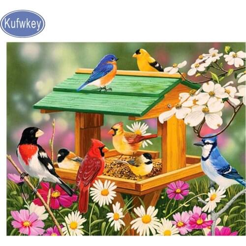 Kufwkey 5d diy Diamond Painting Diamond Embroidery sale,"flower and bird",3d Cross Stitch,Diamond Mosaic,Household decoration