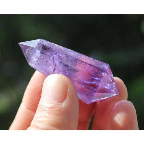 2.0" Amethyst Natural QUARTZ CRYSTAL 12 sided Vogel Style Point Healing 22g