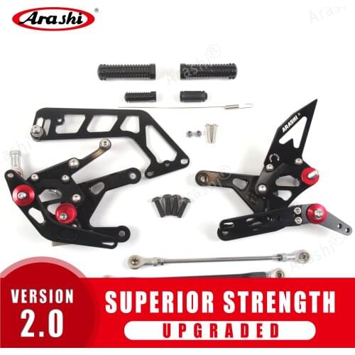 Arashi MT10 2016 2017 2018 2019 CNC Adjustable Footrest Rear Sets Rearset Footrest Foot Rest For YAMAHA MT-10 FZ10 FZ-10