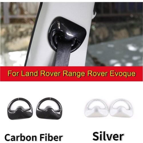 Car Accessories For Land Rover Range Rover Evoque 2019-20 ABS Chrome/Carbon Fiber Texture Car Safety Belt Cover Trim Accessories