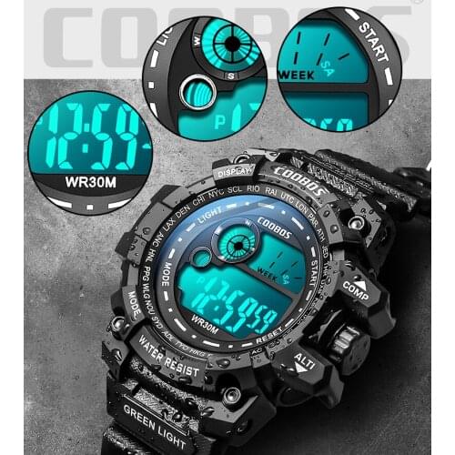 Korean version of student sports electronic watch waterproof LED luminous simple trend mens watch boy outdoor sports