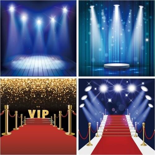 Laeacco Stage Blue Spotlight Shiny Star Floor Play Show Baby Portrait Photo Background Photographic Backdrops For Photo Studio