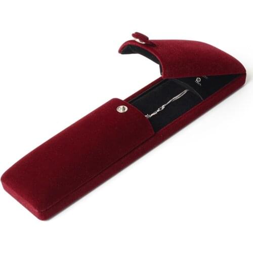 Velet Secret Button Wine Red Long Chain Packaging Box Jewelry Ring Bracelet Storage Display Case For Women Jewellery Organizers