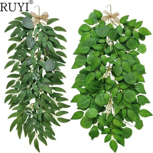 65/62cm High Quality Artificial Plants Leaf Wall Hanging Plastic Flower Background Wall Wedding Birthday Christmas Decoration