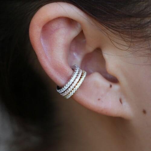 Delicate Ear Cuff micro pave cz circle cuff 925 sterling silver Fashion tiny sparking simple No Piercing Earrings women jewelry