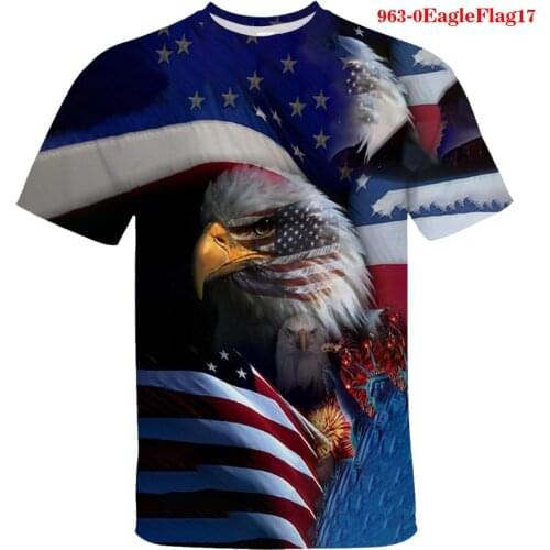 American Eagle Flag Summer tshirts Anime 3D T shirt Boy Girl Kids Fashion Streetwear baby Children Printed T-shirts Cool Top Tee