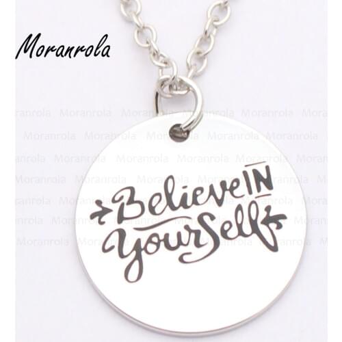 New arried "Believe in Yourself "Jewelry copper Necklace & Keychain Believe Inspirational jewelry Graduation gift