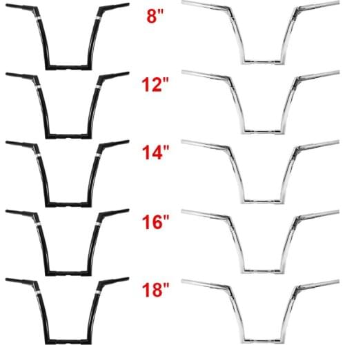 Motorcycle 8" 12" 14" 16" 18" 1-1/4" Adjustable Ape Hanger Handlebar For Harley Softail FLST FXST Dyna XL1200 XL883