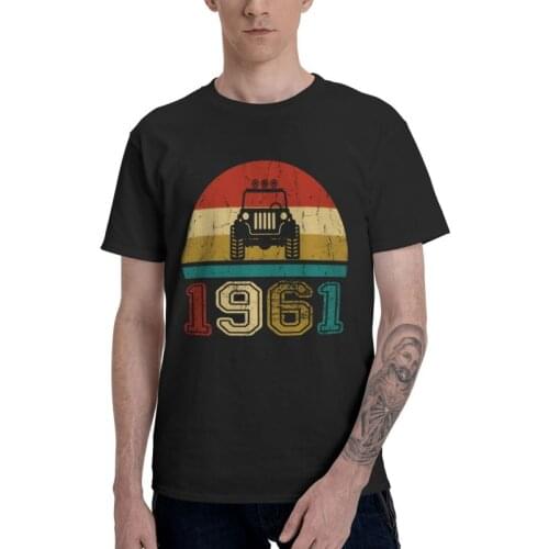 Male Vintage 1961 T-Shirt Graphic 60th 60 Years Old Birthday Gift Tshirt Short Sleeve Hip Hop T Shirt Homme Cotton Tee Merch