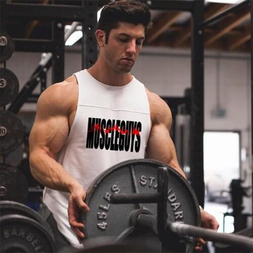 2019 New Gym Men Tank Tops Brand Fashion Casual Cotton Bodybuilding Fitness Sleeveless Workout Muscle Singlets Vest