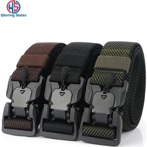[Warring States] New Trend 2019 Nylon Belt, Casual Belt for Men, Tactical, Magnetic Function Buckle, Tactical Belt