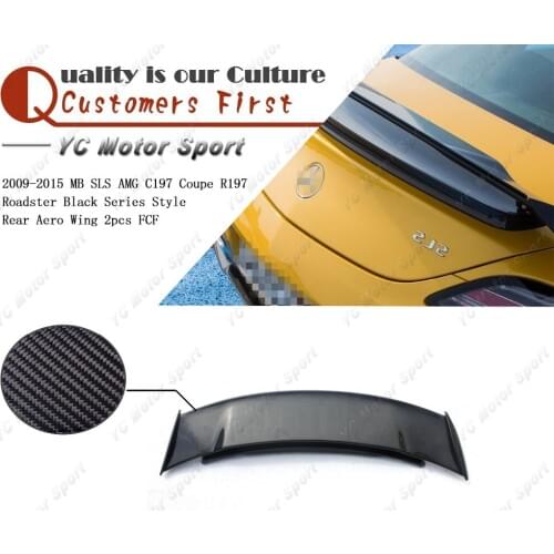 Full Carbon Fiber Black Series Style Rear Aero Wing Fit For 2009-2015 MB SLS AMG C197 Coupe R197 Roadster Trunk Spoiler