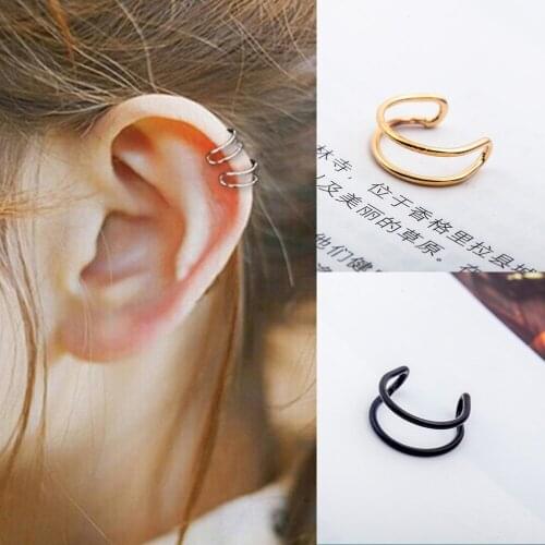 Punk Simple Ear Cuff Wrap Clip Earrings For Women Fashion Jewelry Clip-on Earrings Fake Cartilage Non-piercing Eardrop Girl Gift