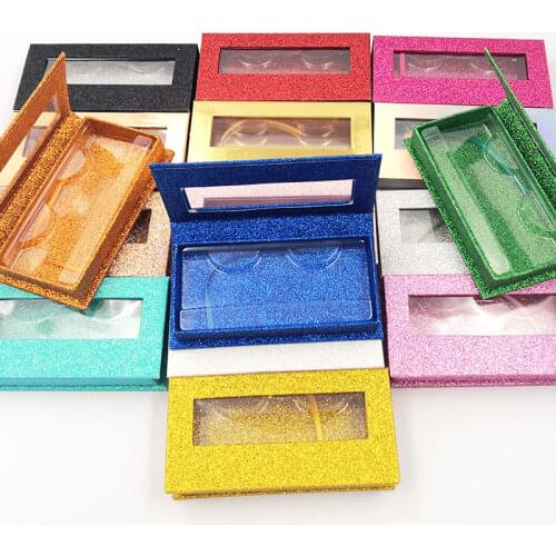 FOXESJI 5/10/20pcs Eyelash Ppackaging Box Custom Your Logo or Box Fake 3d Mink Lashes Glitter Case Empty Makeup Eyelash Storage