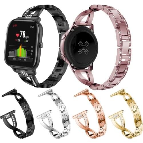 20mm Watchband Strap for Xiaomi Huami Amazfit GTS/Bip Lite Youth Stainless Steel Alloy Wrist Band Active 2 40 44 Bracelet Correa