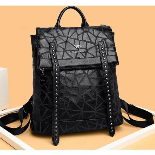 Womens Backpack PU Leather Travel Shoulder Bag Shoulder Bag Girl Multifunctional Small School Backpack for Women Black Book Bag