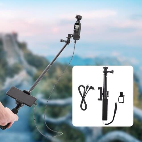 Selfie Stick for DJI POCKET 2 Handheld Gimbal Stabilizer Cable for Type-c IOS Android Phone Clip Module Extension Pole Accessory