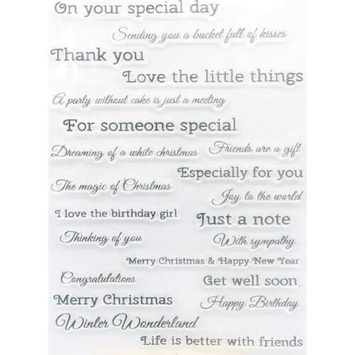 Greetings Words Silicone Clear Seal Stamp DIY Scrapbooking Embossing Photo Album Decorative Paper Card Craft Art Handmade Gift