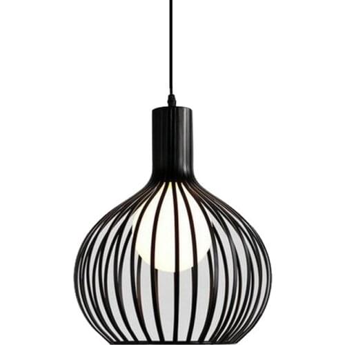 Modern Simple Iron Cage Pendant Light Fixtures Dining Lights Kitchen Hanging Lamps Living Room Suspension Luminaire Home Decor