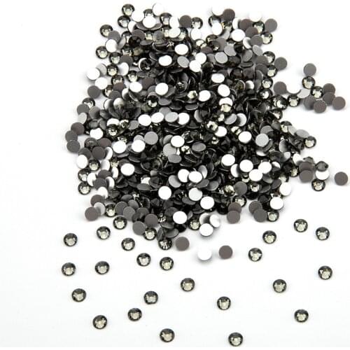 SS3-SS34 Nails Rhinestones Crystal Black Dia Flat Back Stones for Clothes Decoration