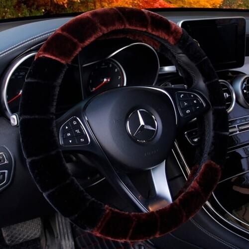 Universal Carr plush Steering-Wheel Covers Anti-slip Skidproof Durable 37-38CM/15" Dynamic Fibre Handmade Steering Wheel Cover