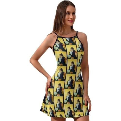 Vincent Van Gogh Dress Suspender Sale Going Out Dresses Ladies Pattern Spandex Elegant One-Piece Dress