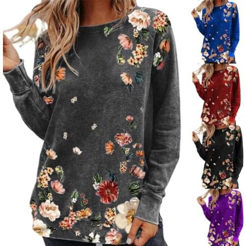 Vintage Women Long Sleeve Blouses Autumn Casual Loose Office Shirt Print Shirt for Spring/Summer Plus Size 3XL 2021 Newest