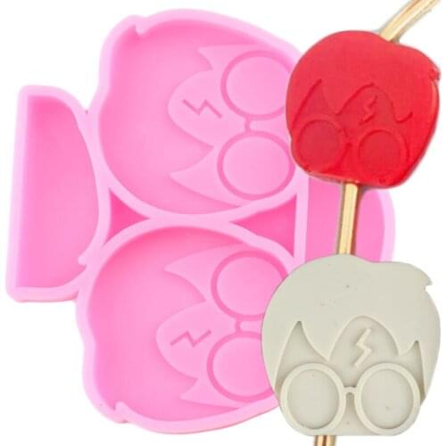 Disney Magic Boy Straw Topper Silicone Mold Baby Birthday Chocolate Fondant Cake Decorating Tools Keychain Epoxy Resin Moulds