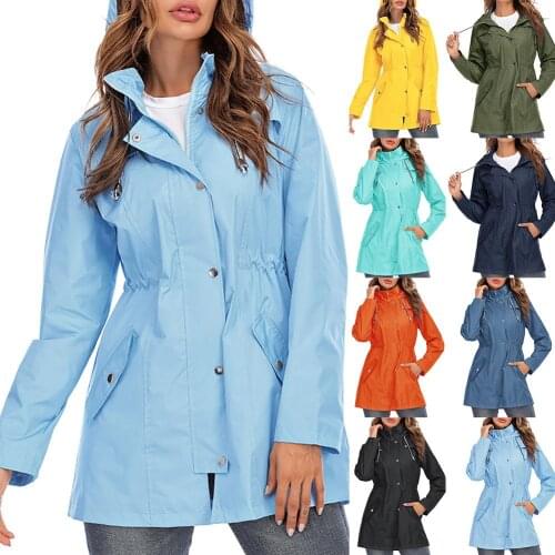 High Quality Jackets Coat for Women Outdoor Waterproof Hooded Rain Coat Jackets Women Windbreaker Coat Raincoat Women Outerwear