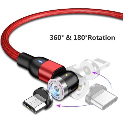 Charging Data Cable 3 In 1 Rotating Durable Magnetic Data Cable Universal For Mobile Phones Tablets Accessories Drop Shipping